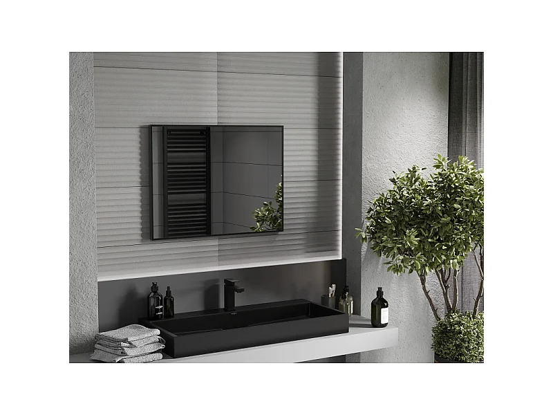 Mexen Loft Bathroom Mirror Rectangular 80 x 60 cm, Black Frame - 9852-080-060-000-70