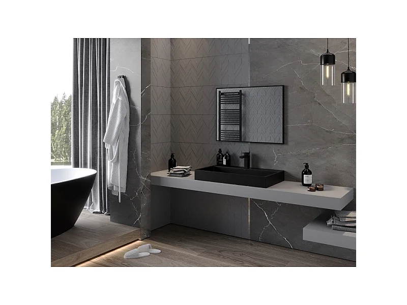 Mexen Loft Bathroom Mirror Rectangular 80 x 60 cm, Black Frame - 9852-080-060-000-70