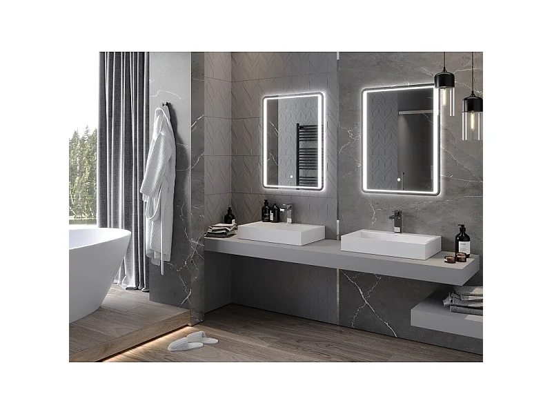 Mexen Zusa miroir de salle de bain éclairé 60 x 80 cm, LED 6000K, anti-buée - 9808-060-080-611-00