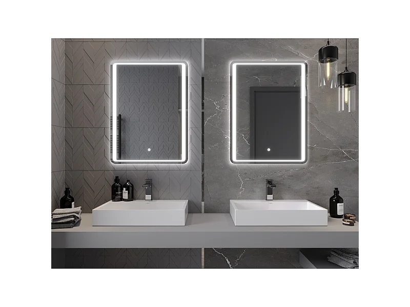 Mexen Zusa miroir de salle de bain éclairé 60 x 80 cm, LED 6000K, anti-buée - 9808-060-080-611-00