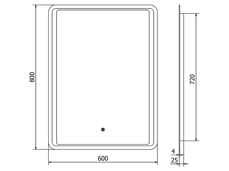 Mexen Zusa miroir de salle de bain éclairé 60 x 80 cm, LED 6000K, anti-buée - 9808-060-080-611-00