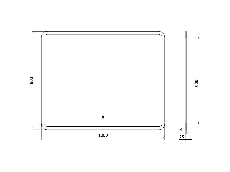 Mexen Nida miroir de salle de bain éclairé 100 x 80 cm, LED 6000K, anti-buée - 9806-100-080-611-00