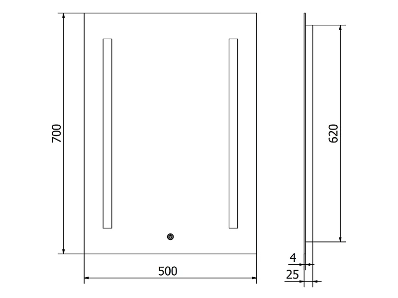 Mexen Remi miroir de salle de bain éclairé 50 x 70 cm, LED 6000K, anti-buée - 9804-050-070-611-00