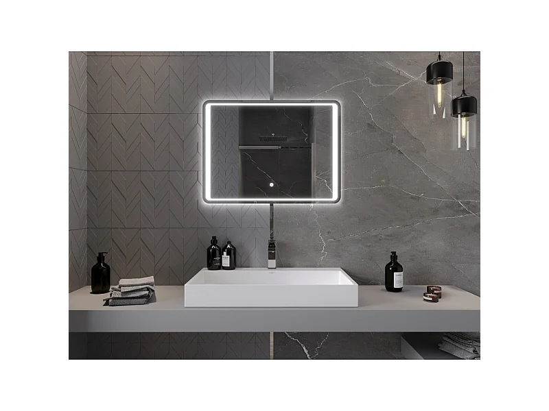 Mexen Zusa miroir de salle de bain éclairé 80 x 60 cm, LED 6000K, anti-buée - 9808-080-060-611-00