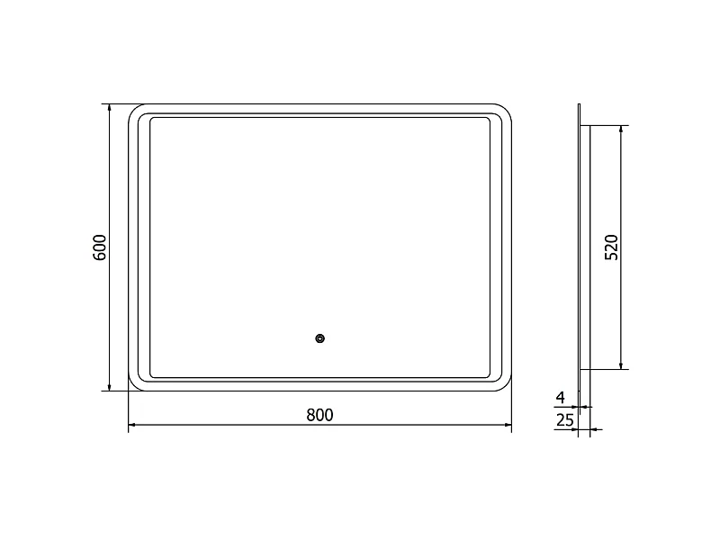 Mexen Zusa miroir de salle de bain éclairé 80 x 60 cm, LED 6000K, anti-buée - 9808-080-060-611-00