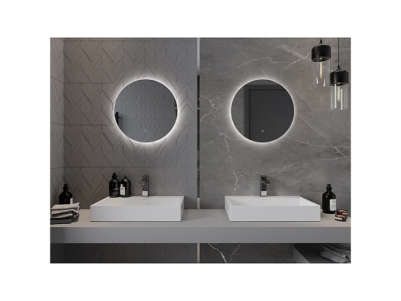 Mexen Erg miroir de salle de bains éclairé, rond 50 cm, LED 6000K, anti-buée - 9823-050-050-611-00