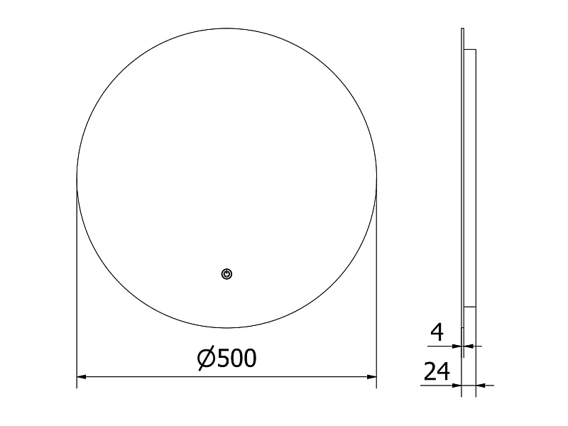 Mexen Erg miroir de salle de bains éclairé, rond 50 cm, LED 6000K, anti-buée - 9823-050-050-611-00