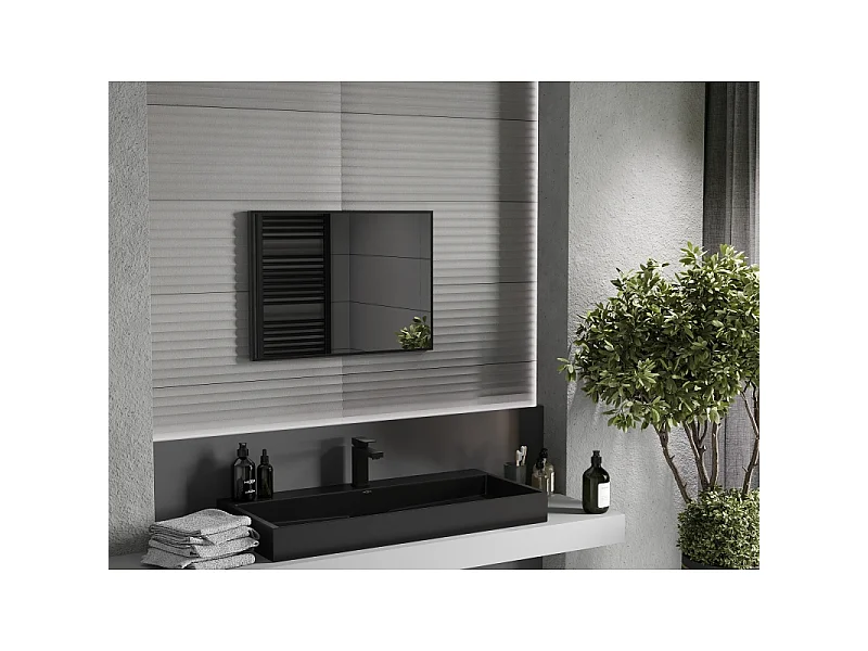 Mexen Loft lustro łazienkowe prostokątne 70 x 50 cm, rama czarna - 9852-070-050-000-70