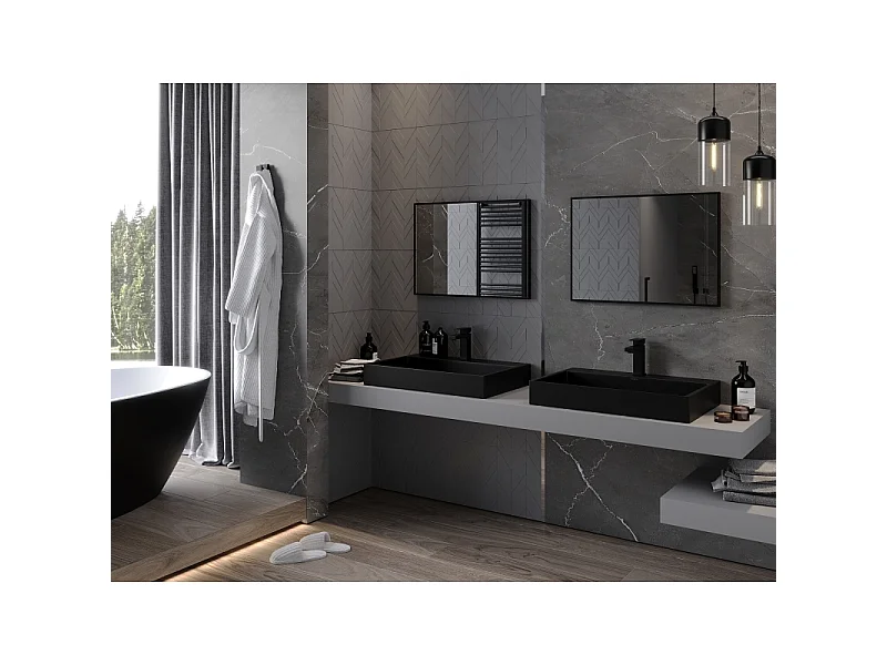 Mexen Loft lustro łazienkowe prostokątne 70 x 50 cm, rama czarna - 9852-070-050-000-70