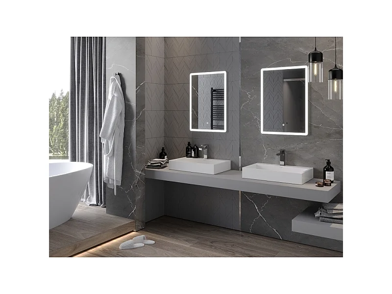 Mexen Navia miroir de salle de bain rétroéclairé 50 x 70 cm, LED 6000K, anti-buée - 9803-050-070-611-00