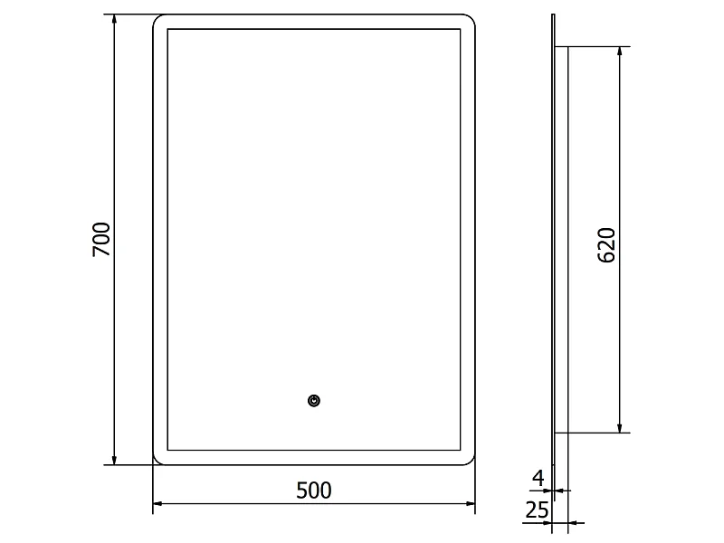 Mexen Navia miroir de salle de bain rétroéclairé 50 x 70 cm, LED 6000K, anti-buée - 9803-050-070-611-00