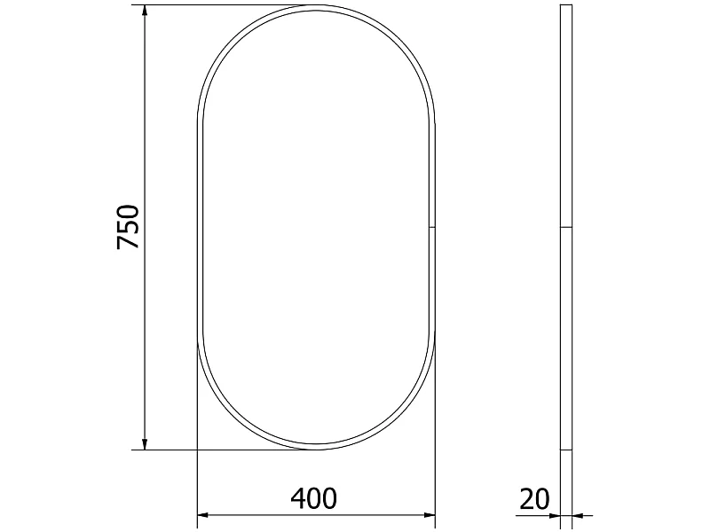 Mexen Loft oval Spiegel für das Badezimmer 75 x 40 cm, goldener Rahmen - 9851-075-040-000-50