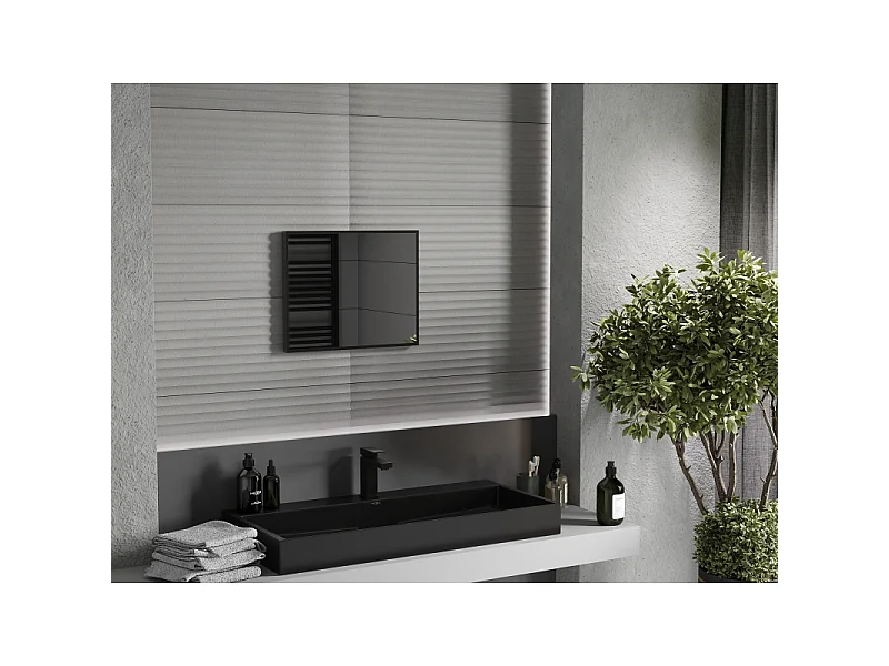 Mexen Loft miroir de salle de bain rectangulaire 50 x 40 cm, cadre noir - 9852-050-040-000-70