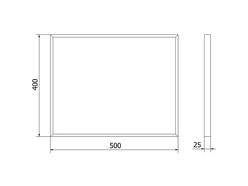 Mexen Loft miroir de salle de bain rectangulaire 50 x 40 cm, cadre noir - 9852-050-040-000-70
