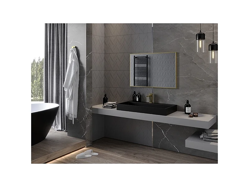 Mexen Loft bathroom mirror rectangular 90 x 60 cm, gold frame - 9852-090-060-000-50