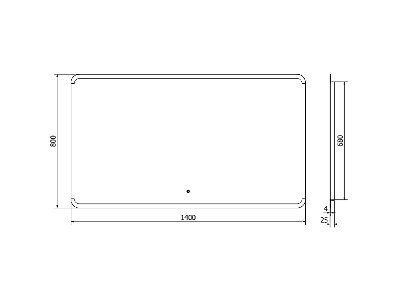 Mexen Nida miroir de salle de bain éclairé 140 x 80 cm, LED 6000K, anti-buée - 9806-140-080-611-00