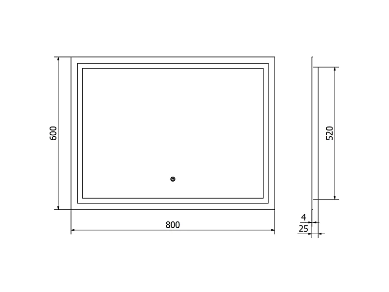 Mexen Miko miroir de salle de bain éclairé 100 x 80 cm, LED 6000K, anti-buée - 9819-100-080-611-00
