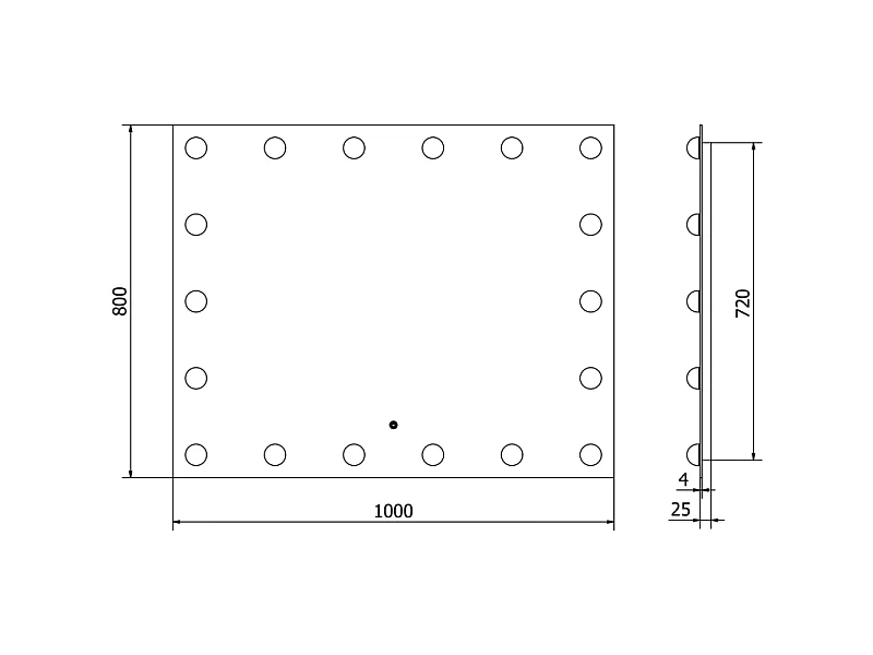 Mexen Dona miroir de salle de bain éclairé 100 x 80 cm, LED 6000K, antibuée - 9818-100-080-611-00