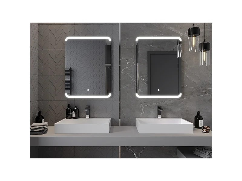 Mexen Nida lustro łazienkowe podświetlane 60 x 80 cm, LED 6000K, antypara - 9806-060-080-611-00