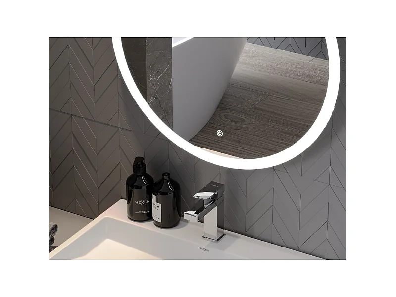Mexen Oro miroir de salle de bain éclairé, rond 90 cm, LED 6000K, antibuée - 9824-090-090-611-00