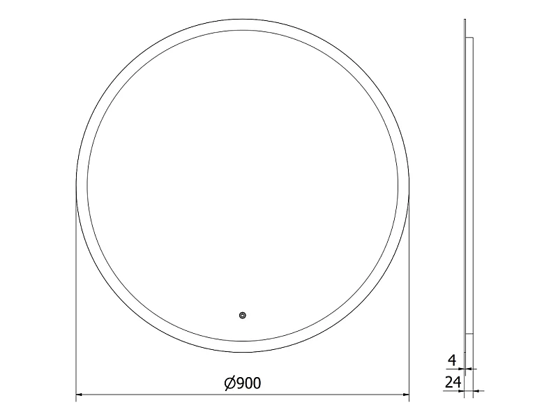 Mexen Oro miroir de salle de bain éclairé, rond 90 cm, LED 6000K, antibuée - 9824-090-090-611-00