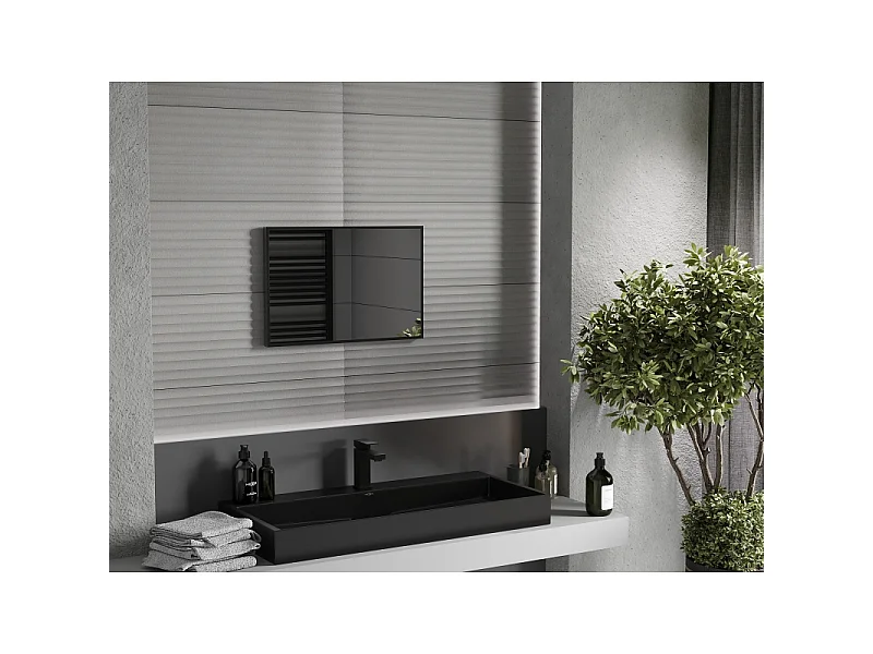 Mexen Loft miroir de salle de bains rectangulaire 60 x 40 cm, cadre noir - 9852-060-040-000-70