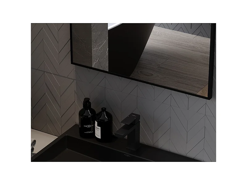 Mexen Loft miroir de salle de bains rectangulaire 60 x 40 cm, cadre noir - 9852-060-040-000-70