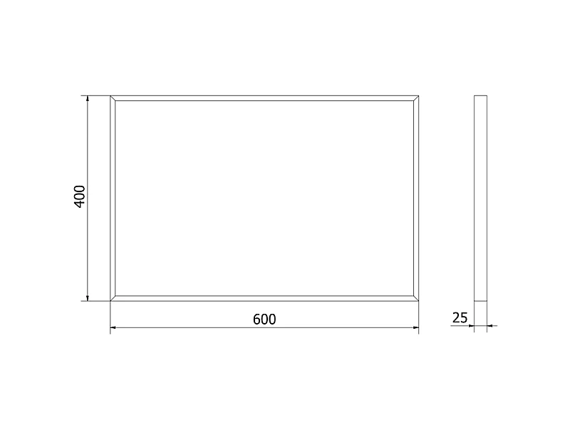 Mexen Loft miroir de salle de bains rectangulaire 60 x 40 cm, cadre noir - 9852-060-040-000-70