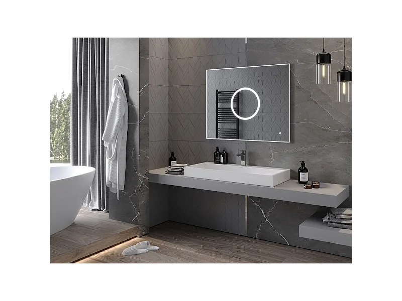 Mexen Koga miroir de salle de bain rétroéclairé 100 x 80 cm, LED 6000K, anti-buée - 9821-100-080-611-00