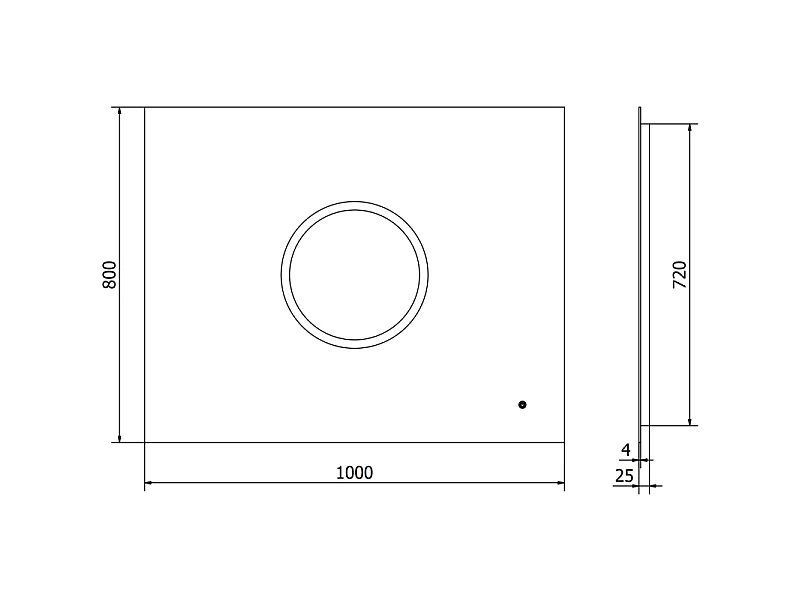Mexen Koga miroir de salle de bain rétroéclairé 100 x 80 cm, LED 6000K, anti-buée - 9821-100-080-611-00