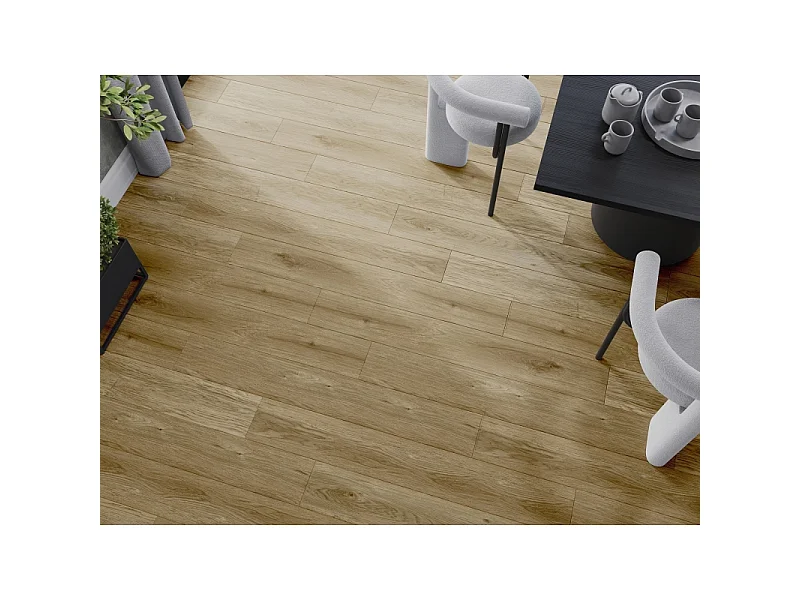 Mexen Manhattan vinilne plošče 1240 x 182 mm SPC 6,5 mm, podloga IXPE 1,5 mm, 4 V-fuge, hrast - F1041-1240-182-505-4V1-01