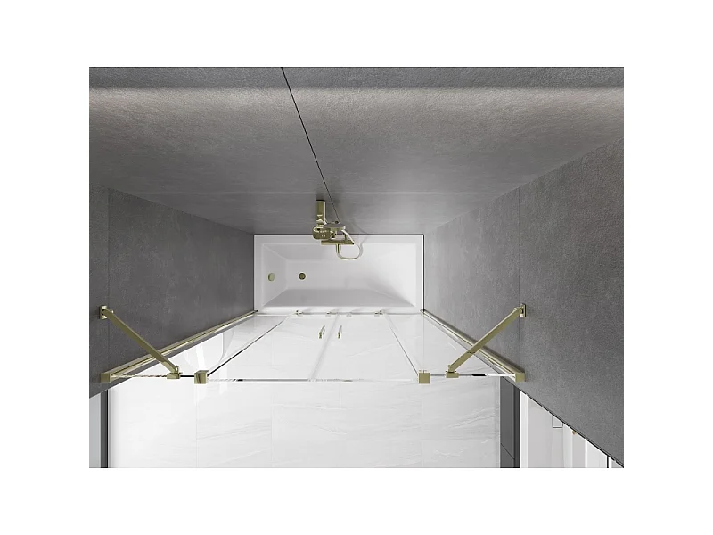 Mexen Velar Duo pare-baignoire à 2 panneaux coulissants 150 x 150 cm, transparent, doré - 896-150-000-02-50