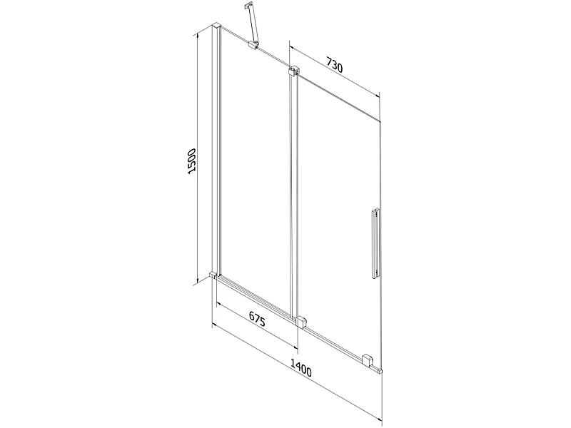 Mexen Velar paroi de baignoire coulissante à 2 volets 140 x 150 cm, transparent, blanc - 896-140-000-01-20