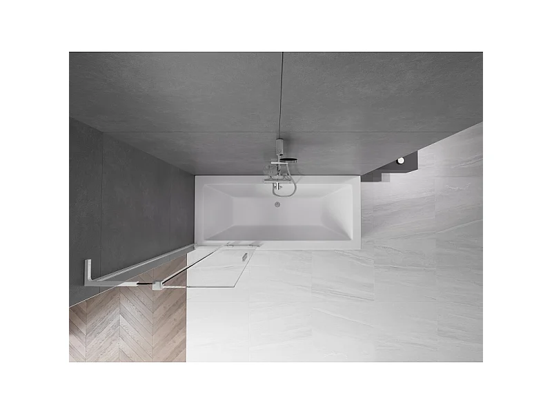 Mexen Velar L 2-panel Sliding Bath Screen 75 x 150 cm, Transparent, Chrome - 896-075-003-01-01