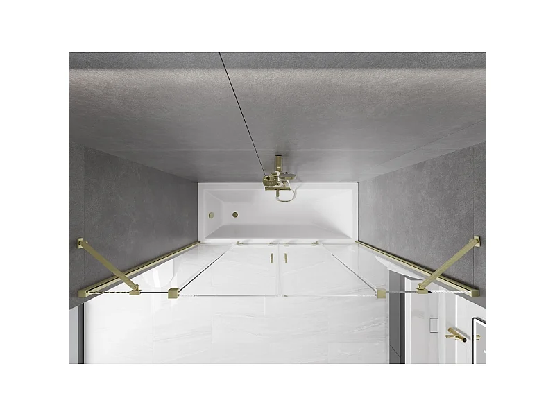 Mexen Velar Duo 2-panel sliding bathtub screen 170 x 150 cm, transparent, brushed gold - 896-170-000-02-55