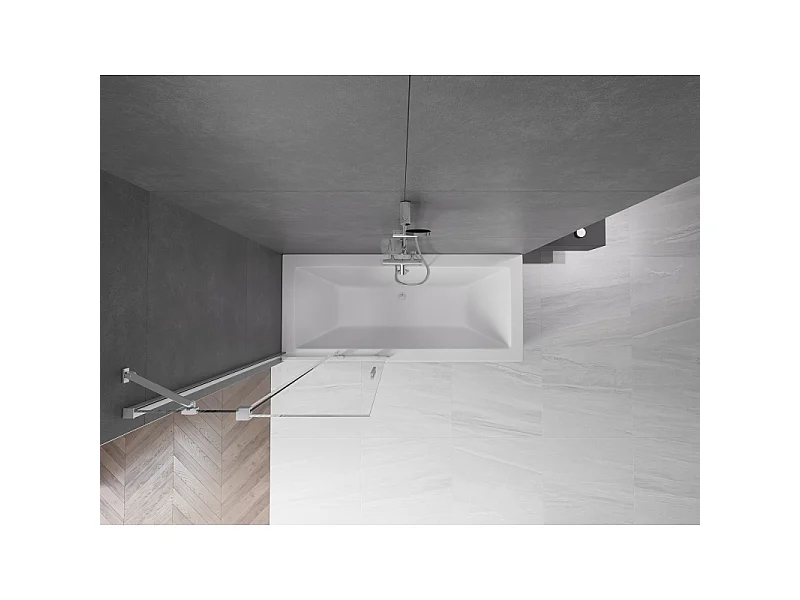 Mexen Velar mampara de ducha 2 paneles deslizantes 80 x 150 cm, transparente, cromo - 896-080-000-01-01