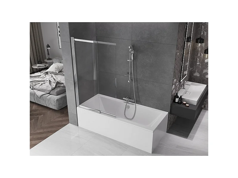 Mexen Fox paroi de douche coulissante à 2 volets 100 x 150 cm, transparent, chromé - 891-100-002-01-00