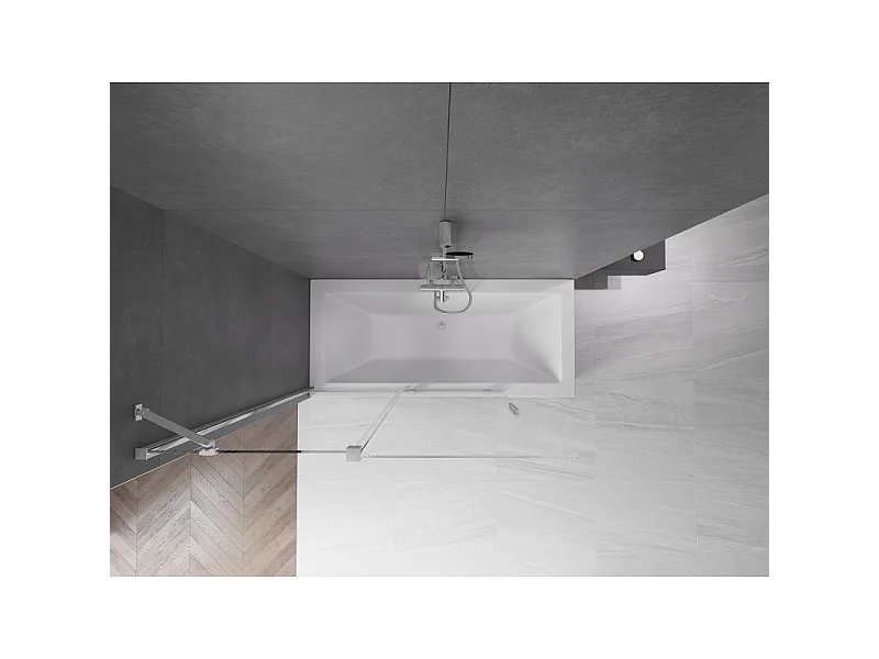 Mexen Velar paroi de douche à deux panneaux coulissants 130 x 150 cm, transparent, chrome - 896-130-000-01-01