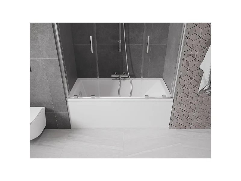 Mexen Velar Duo paroi de baignoire coulissante à 2 volets 160 x 150 cm, transparent, chrome - 896-160-000-02-01