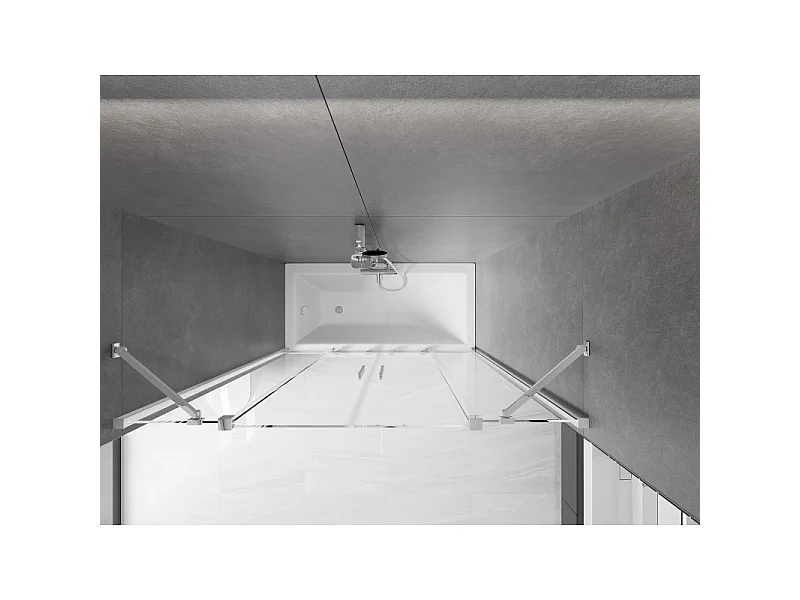 Mexen Velar Duo paroi de baignoire coulissante à 2 volets 160 x 150 cm, transparent, chrome - 896-160-000-02-01