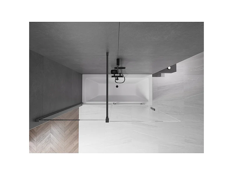 Mexen Velar 2-panel sliding bathtub screen 160 x 150 cm, transparent, gun metal - 896-160-000-01-95
