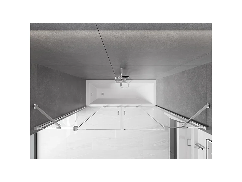 Mexen Velar Duo 2-panel sliding bath screen 170 x 150 cm, transparent, chrome - 896-170-000-02-01