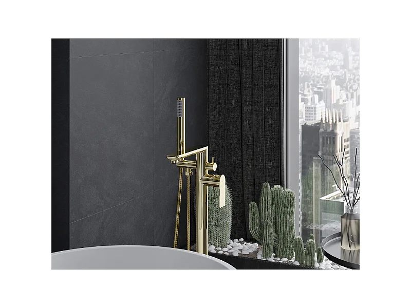 Mexen Leda samostoječa kadna baterija, zlata - 75633-50