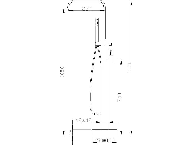 Mexen Avila freestanding bath tap, chrome - 75833-00