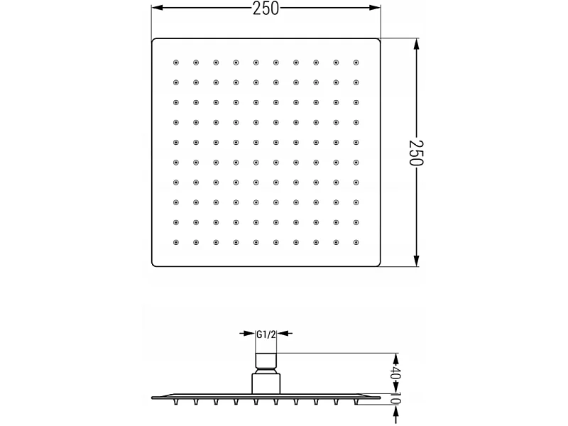Mexen Cube DR02 Concealed Bath and Shower Set with 25 cm Rain Shower, Chrome - 77503DR0225-00