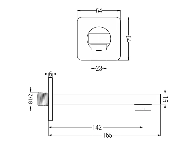 Mexen Cube DR02 Concealed Bath and Shower Set with 25 cm Rain Shower, Chrome - 77503DR0225-00