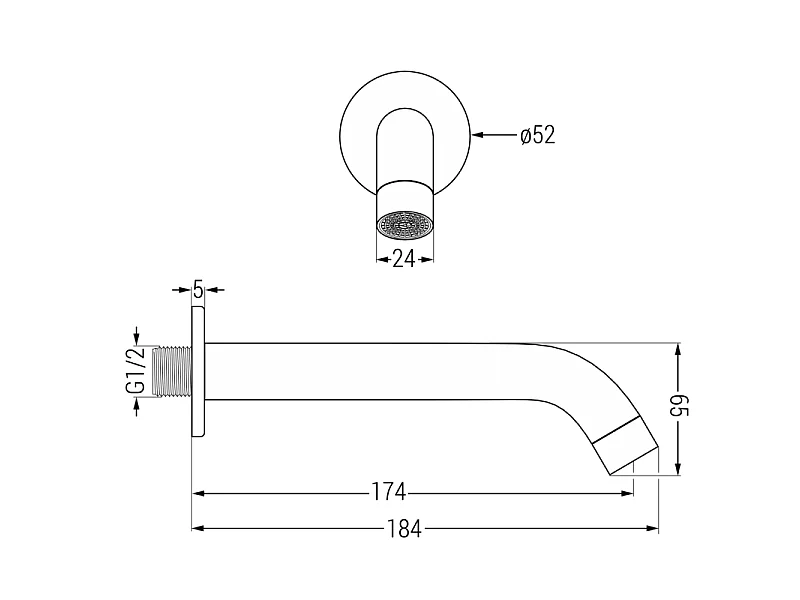 Mexen Kai DR70 recessed bath-shower set with 30 cm rain shower, chrome - 77602DR70301-00