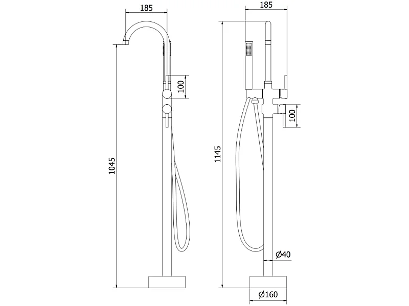 Mexen Alma free-standing bath mixer, chrome - 75033-00