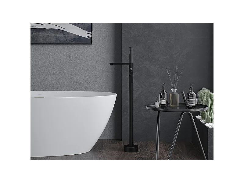 Mexen Leda grifo de bañera independiente, negro - 75633-70