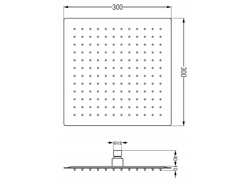 Mexen Cube DR02 bath-shower concealed set with 30 cm shower head, chrome - 77503DR0230-00
